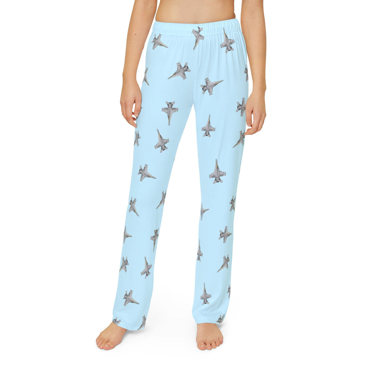 F18_Fighter Jet Pajama Pants_cyan