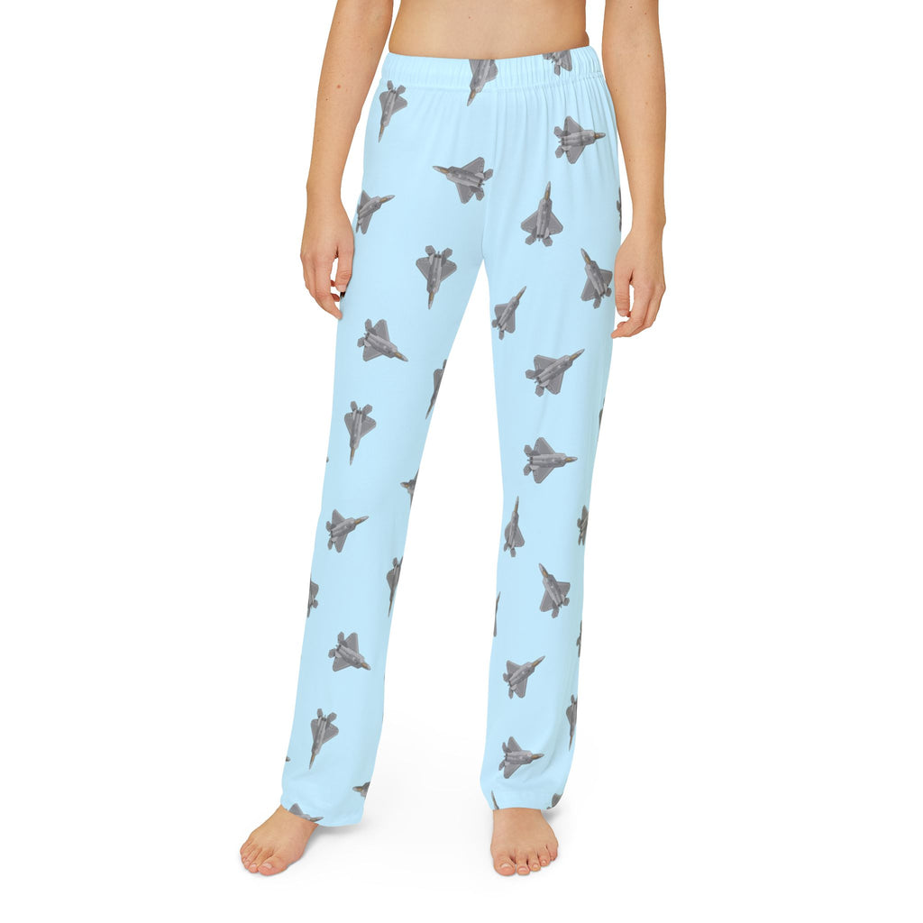 F22_Fighter Jet Pajama Pants_cyan