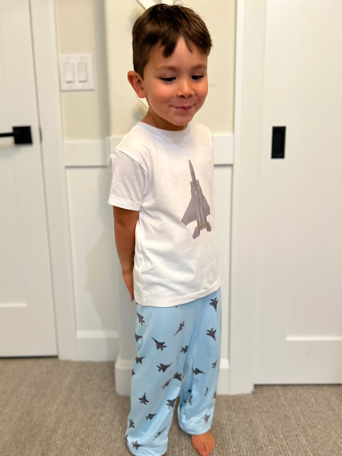 Lil_Pilot_Pastes_F15_pajama_top_and_bottom_model_2