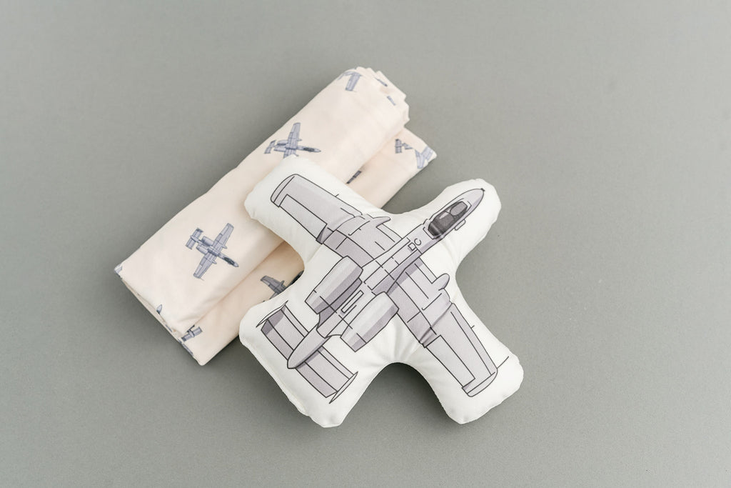 Lil Pilot Pastels MILITARY AIRCRAFT Jersey Knit Swaddles (Choose Your Aircraft) - 42" X 42"