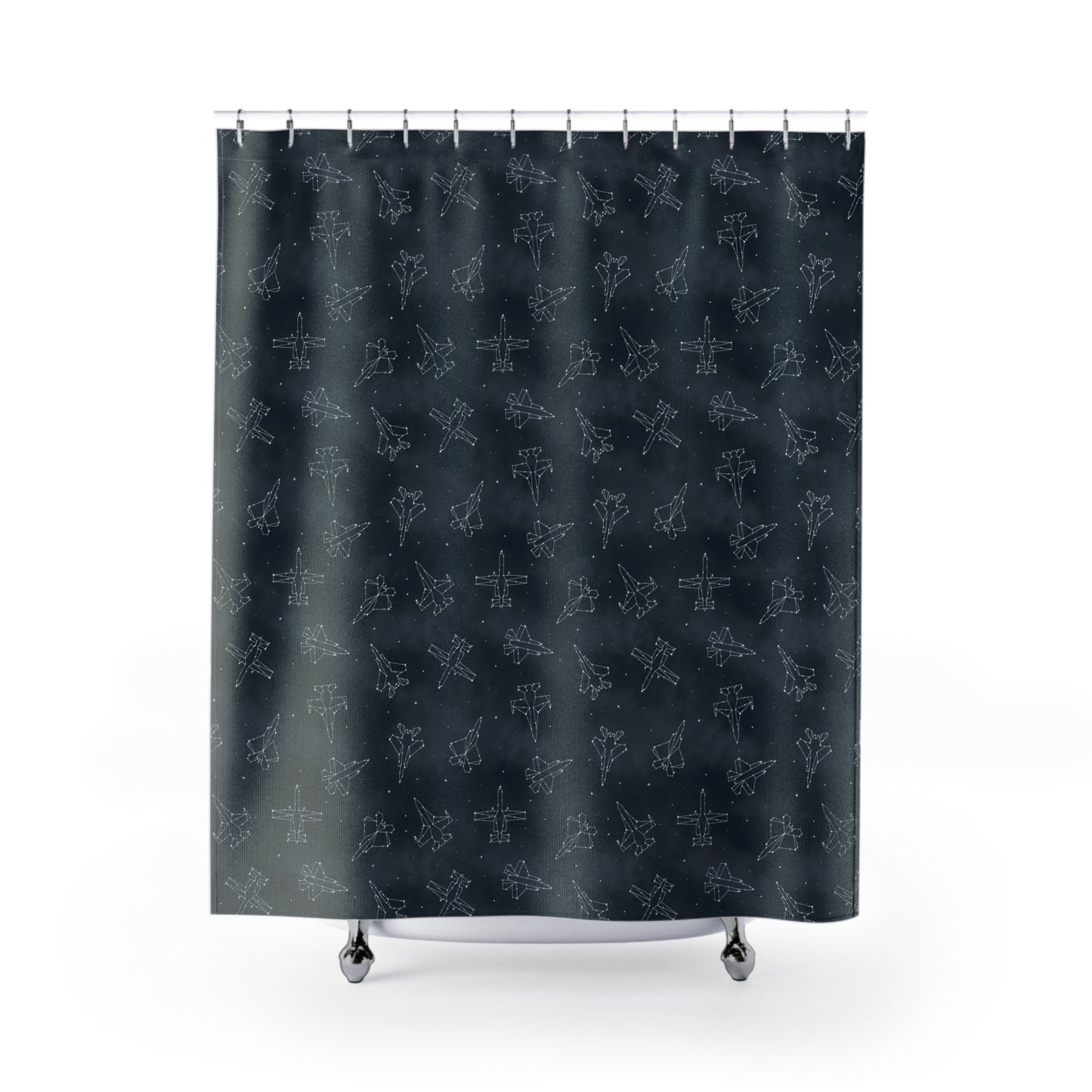 Starry Jet Night Bathroom Shower Curtain