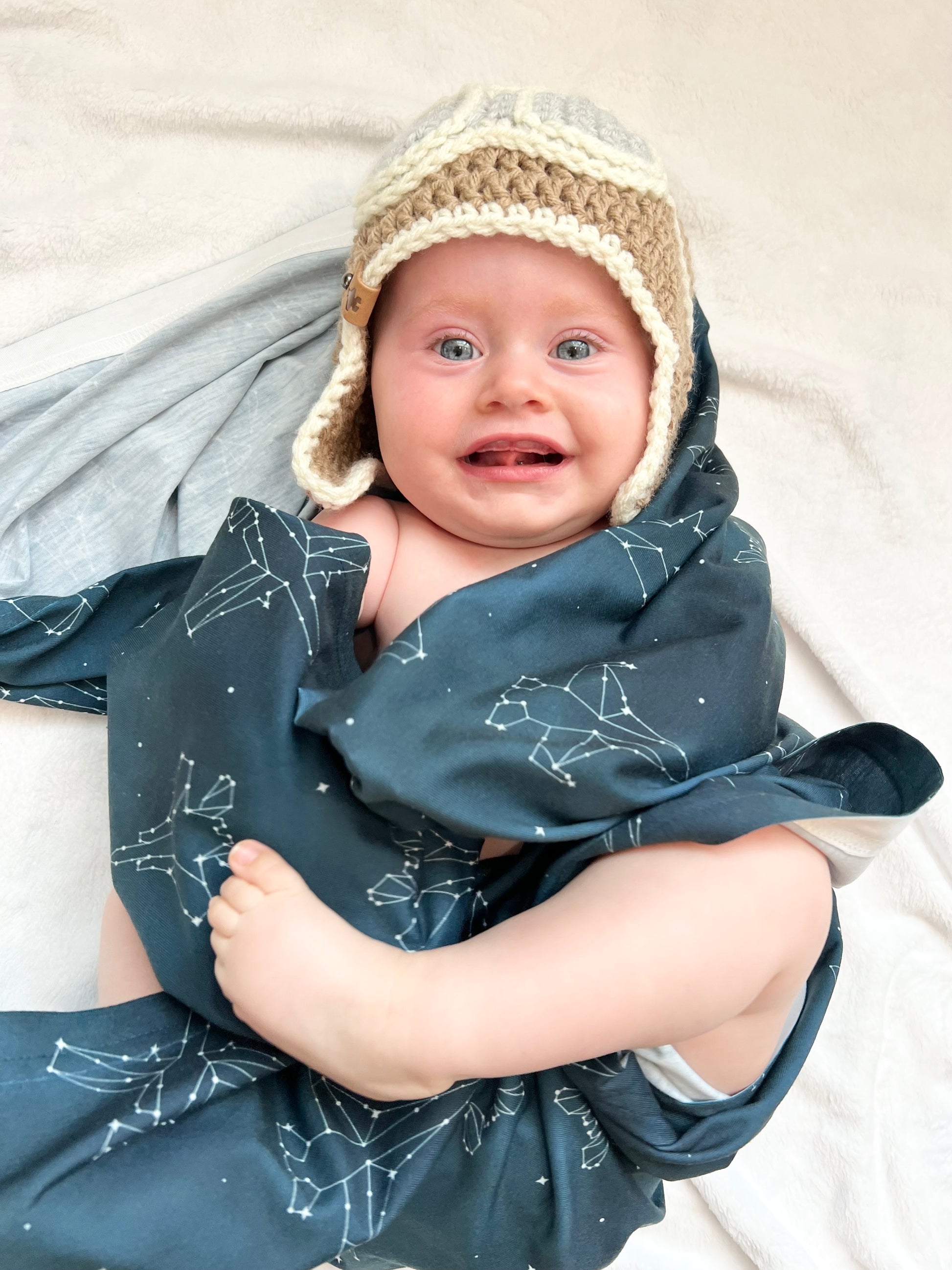 Starry Jet Night_Jersey Knit Swaddle