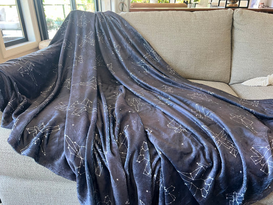 Starry Jet Night-Fighter Jets in the Sky- Plush Blanket (3 sizes)