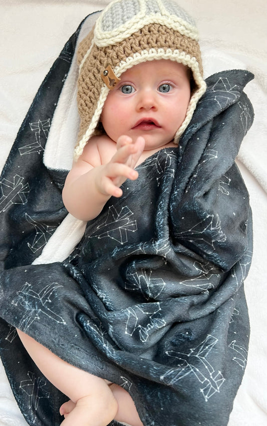 Starry Jet Night Plush Blanket (30" X 40" Baby/Toddler)