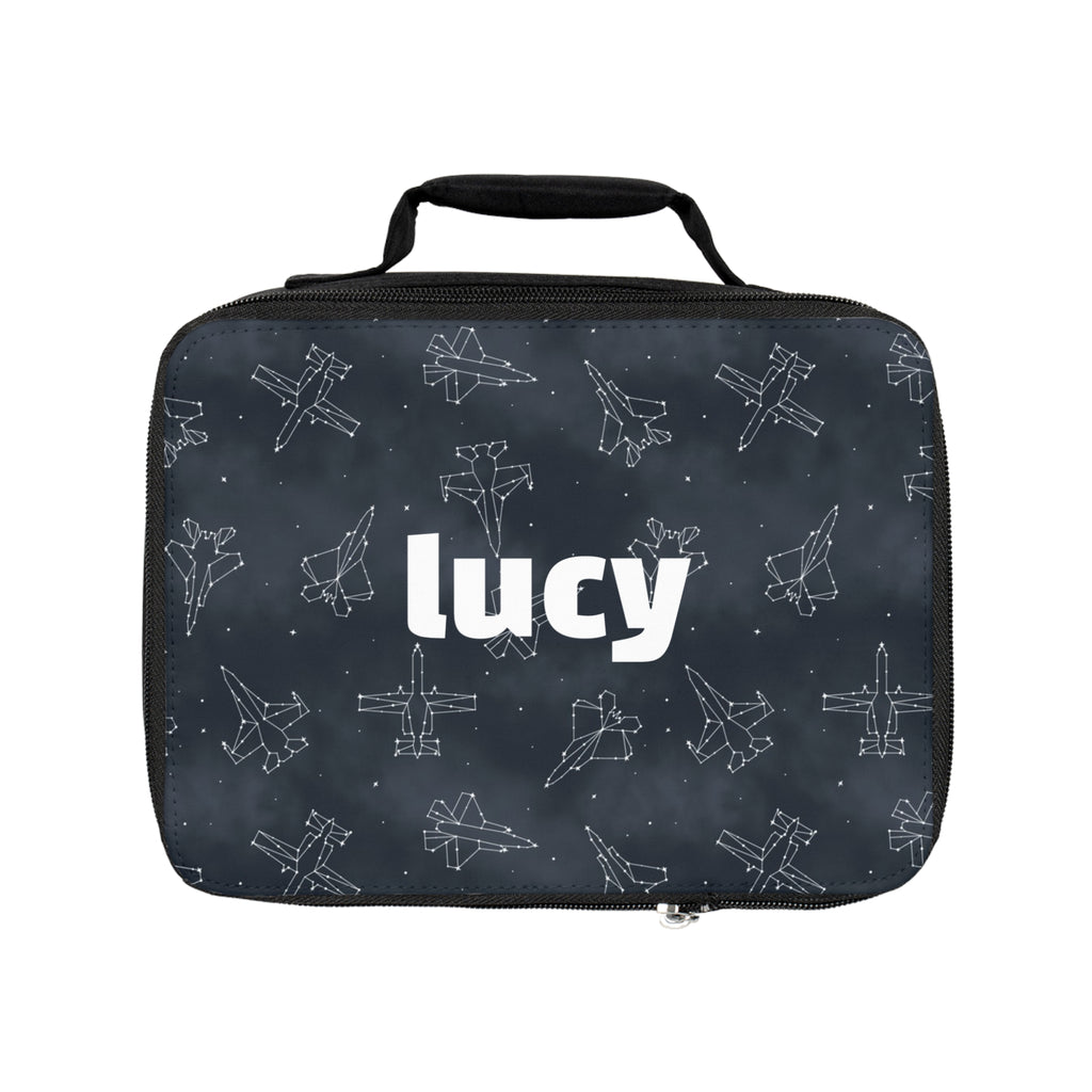 Starry Jet Night-Fighter Jets in the Sky- CUSTOM NAME Lunch Box