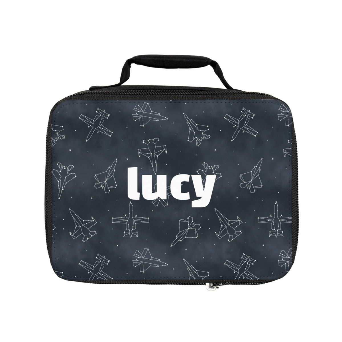 Starry Jet Night-Fighter Jets in the Sky- CUSTOM NAME Lunch Box