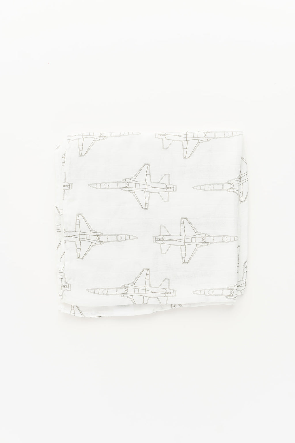 T-38 Blueprint Fighter Jet Muslin Swaddle/Blanket- TAUPE GREY