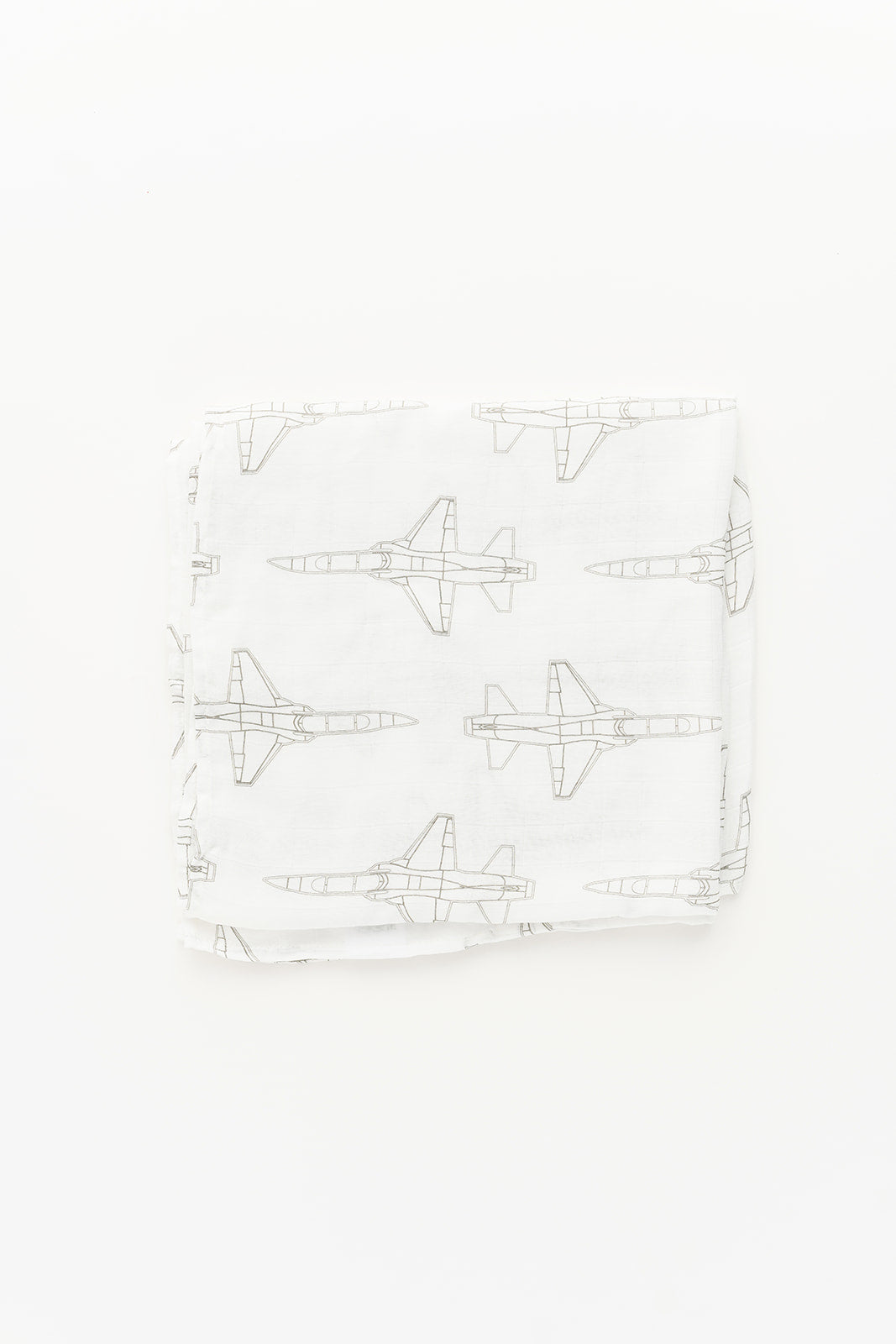 T-38 Blueprint Fighter Jet Muslin Swaddle/Blanket- TAUPE GREY