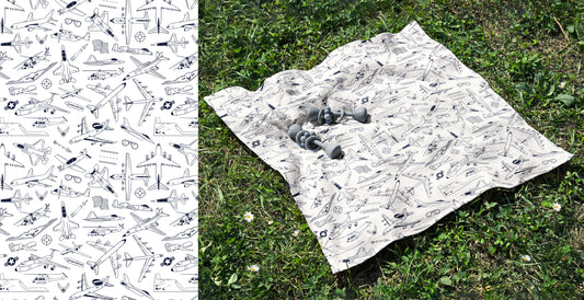 PRE-ORDER: USAF Zoom + Boom Bamboo/Cotton Muslin Swaddle Blanket