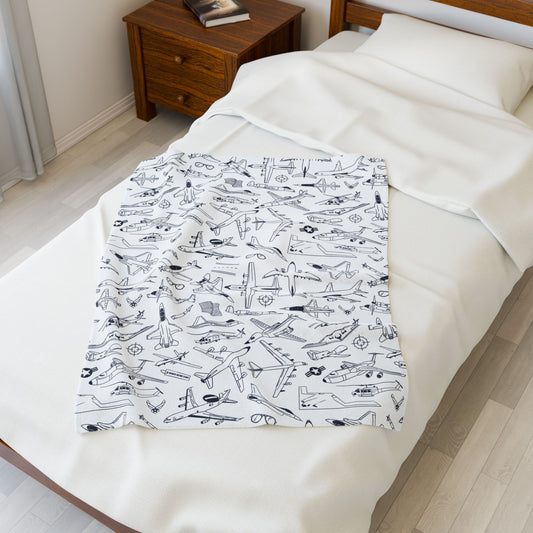 USAF Zoom + Boom Plush Blanket (30" X 40" Baby/Toddler)