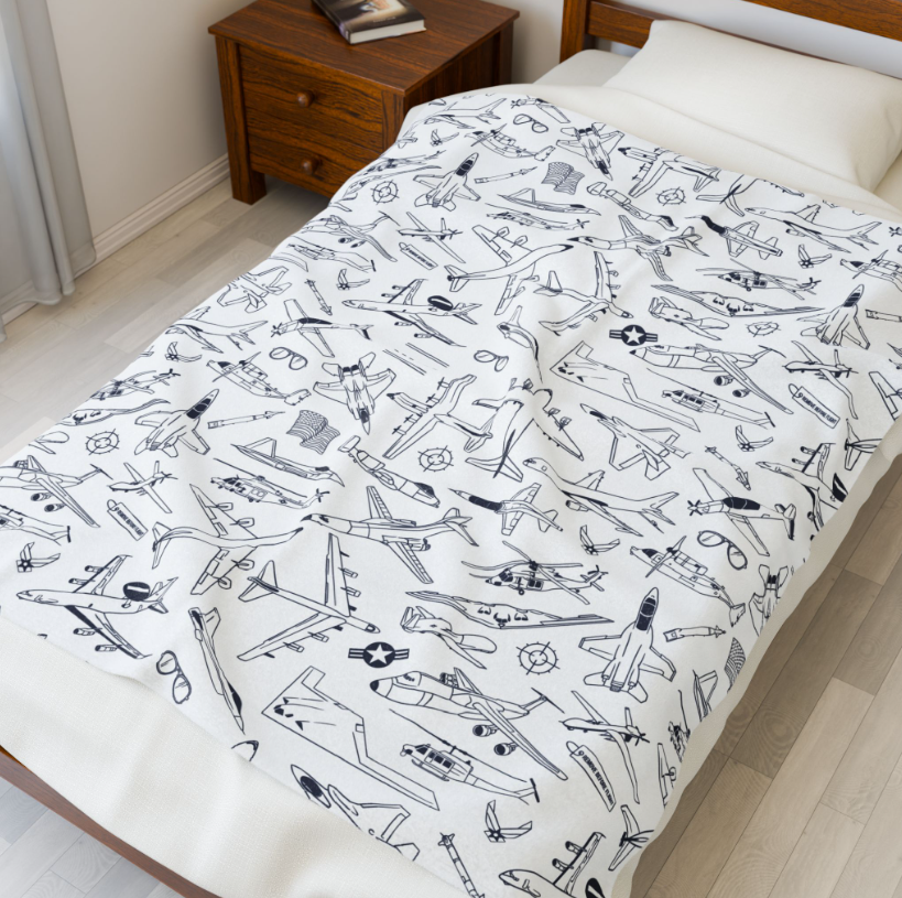 USAF Zoom + Boom Plush Blanket (50" X 60" Couch Throw)