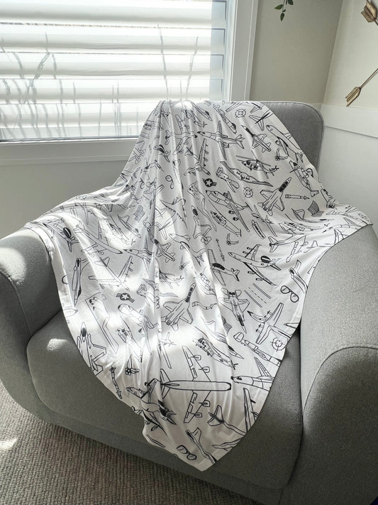 USAF Zoom + Boom Jersey Knit Swaddle Blanket - 42" x 42"