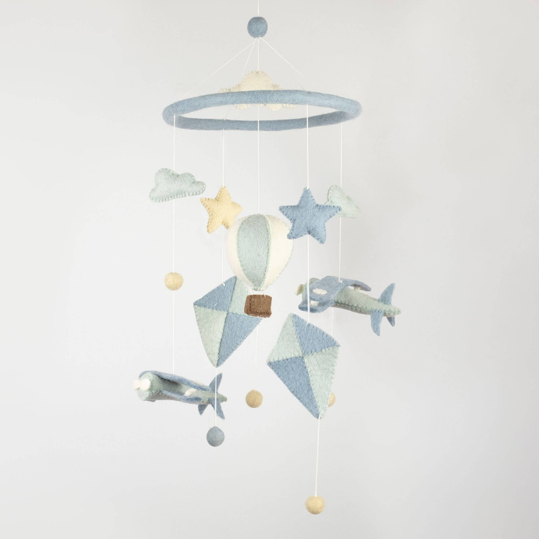 Lil Airplane and Hot Air Balloon Baby Mobile