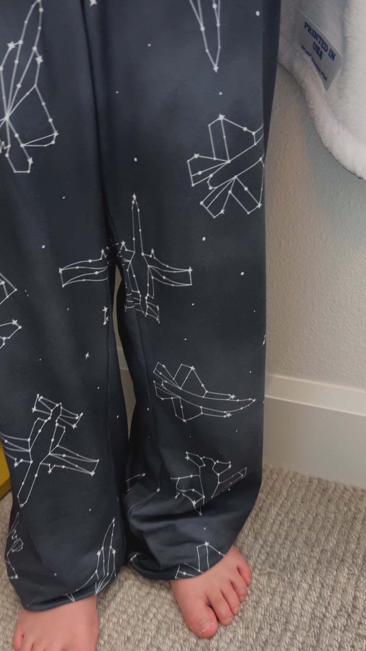Starry Jet Night -Fighter Jets in the Sky- Kids Pajama Pants (size XS-L)