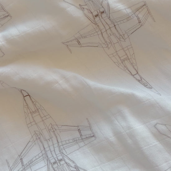 Fighter jet blueprint blanket