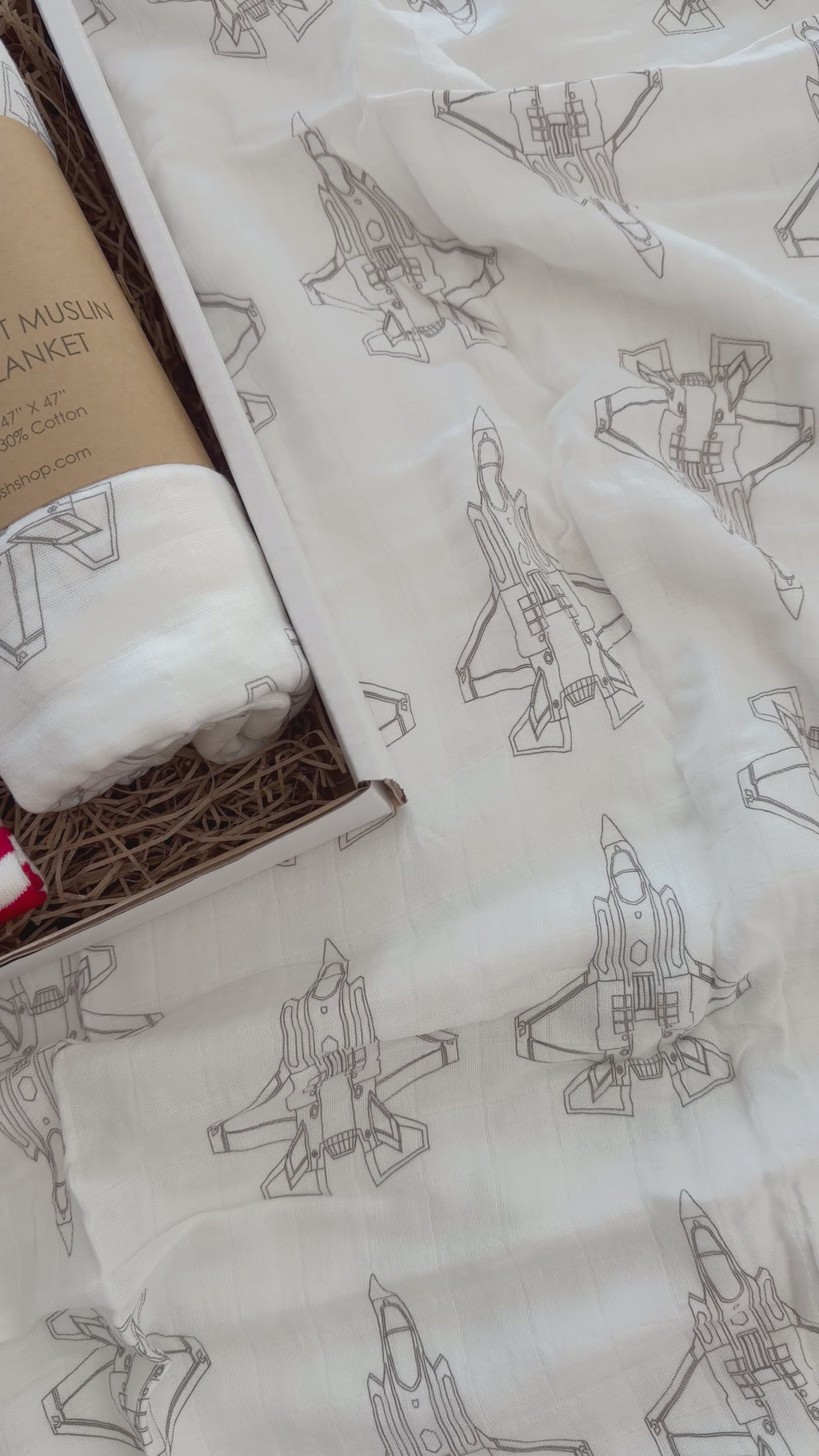 F-35A Fighter Jet Baby Gift Box Set in TAUPE GREY
