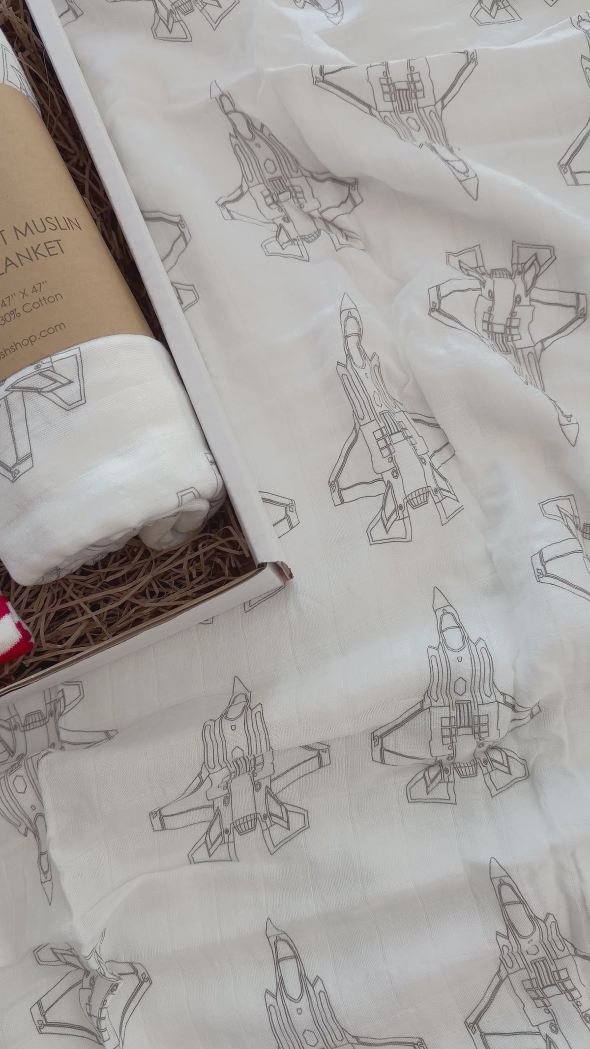F-35A Fighter Jet Baby Gift Box Set in TAUPE GREY