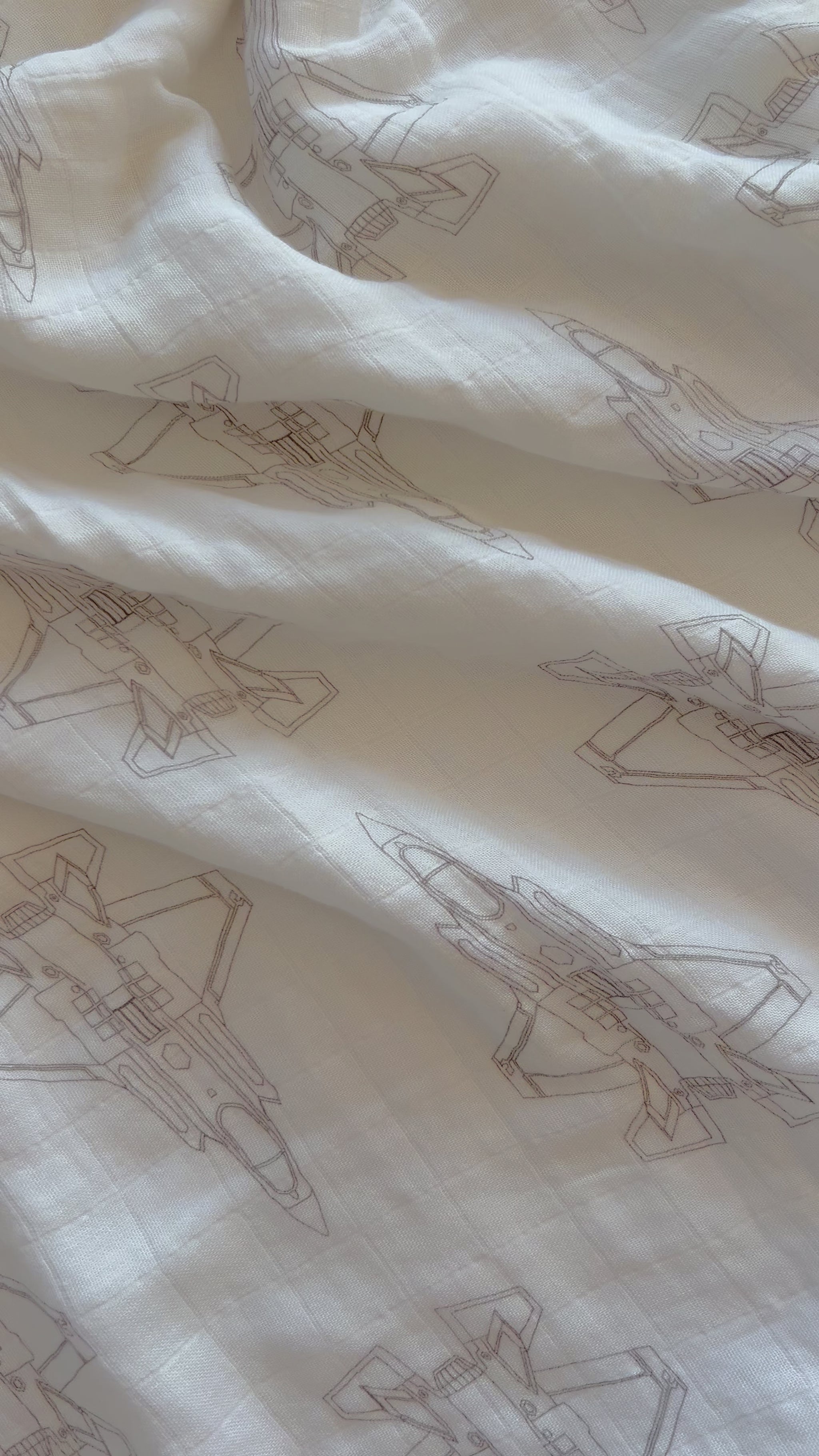 F-35 Lightning Blueprint Muslin Swaddle Blanket