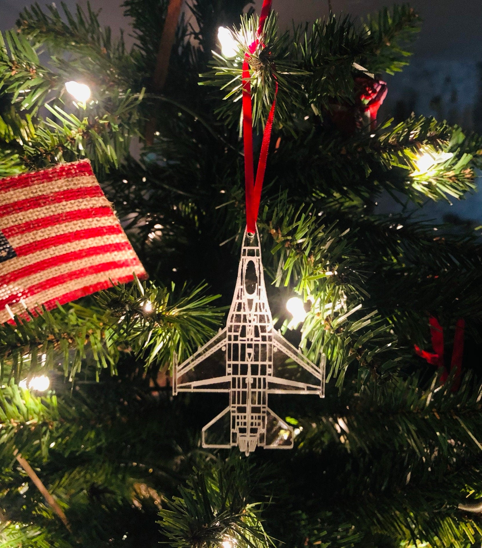 F-16_Viper_Fighter_Jet_Blueprint_Engraved_Ornament
