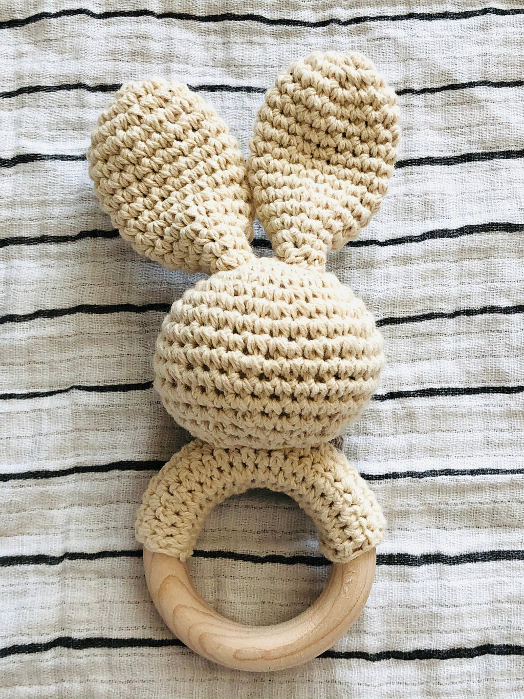 Handmade Crocheted Bunny Rattle