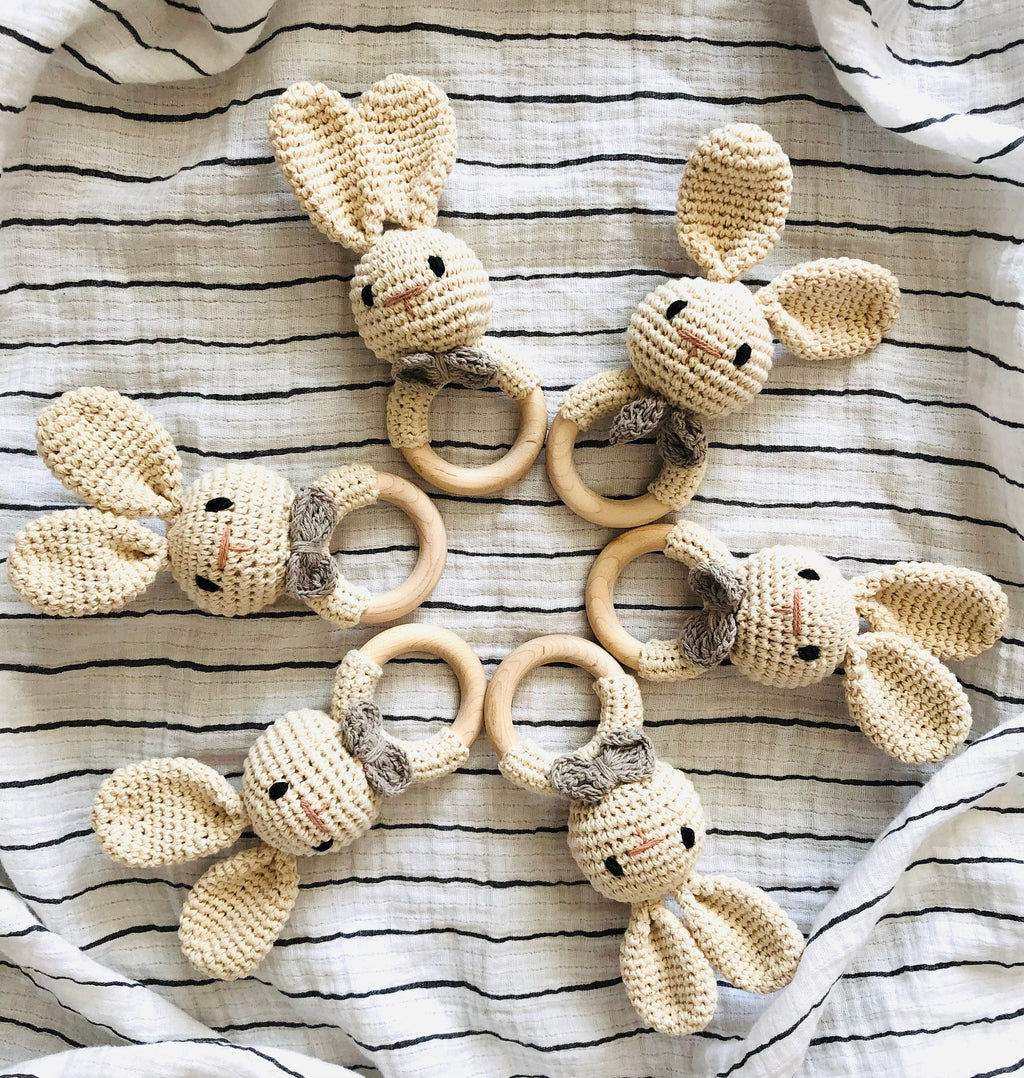 Handmade Crocheted Bunny Rattle