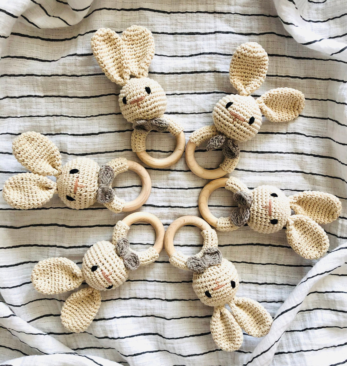 Handmade Crocheted Bunny Rattle
