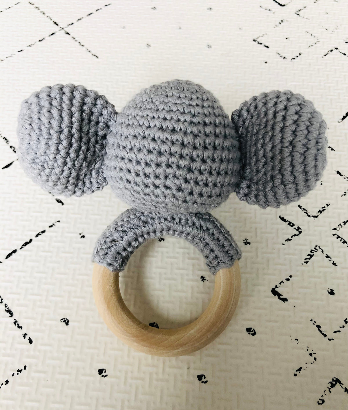 Handmade Crocheted Elephant Rattle