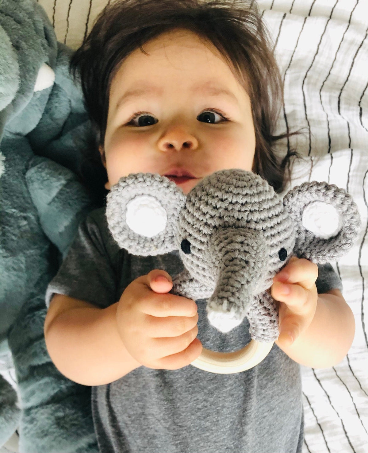 Handmade Crocheted Elephant Rattle