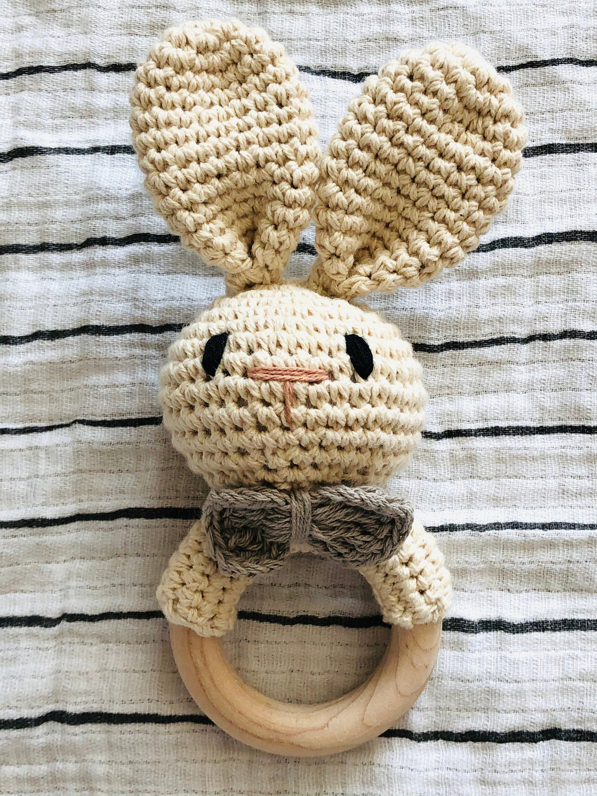 Handmade Crocheted Bunny Rattle