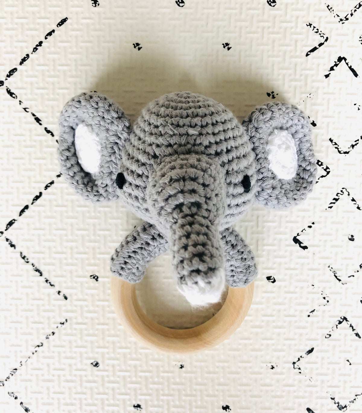 Handmade Crocheted Elephant Rattle