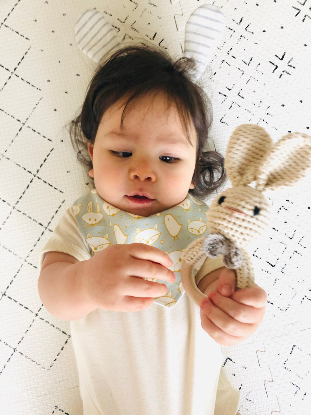 Handmade Crocheted Bunny Rattle