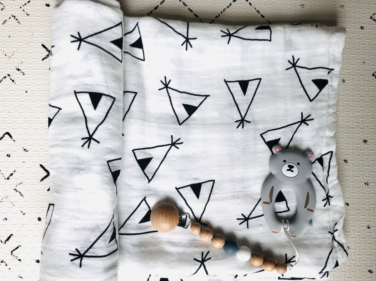 Modern Tent/Teepee Muslin Swaddle/Blanket