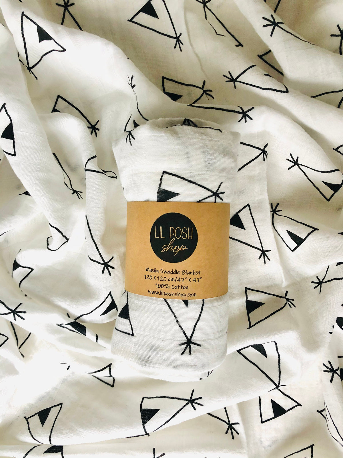 Modern Tent/Teepee Muslin Swaddle/Blanket