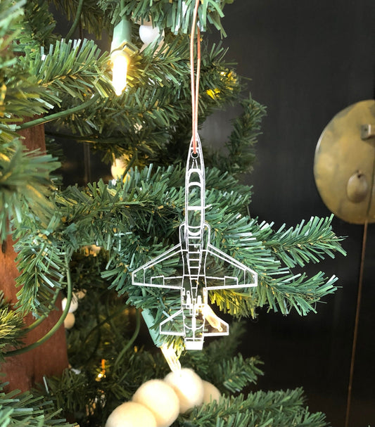 Engraved T-38 Blueprint Fighter Jet Ornament