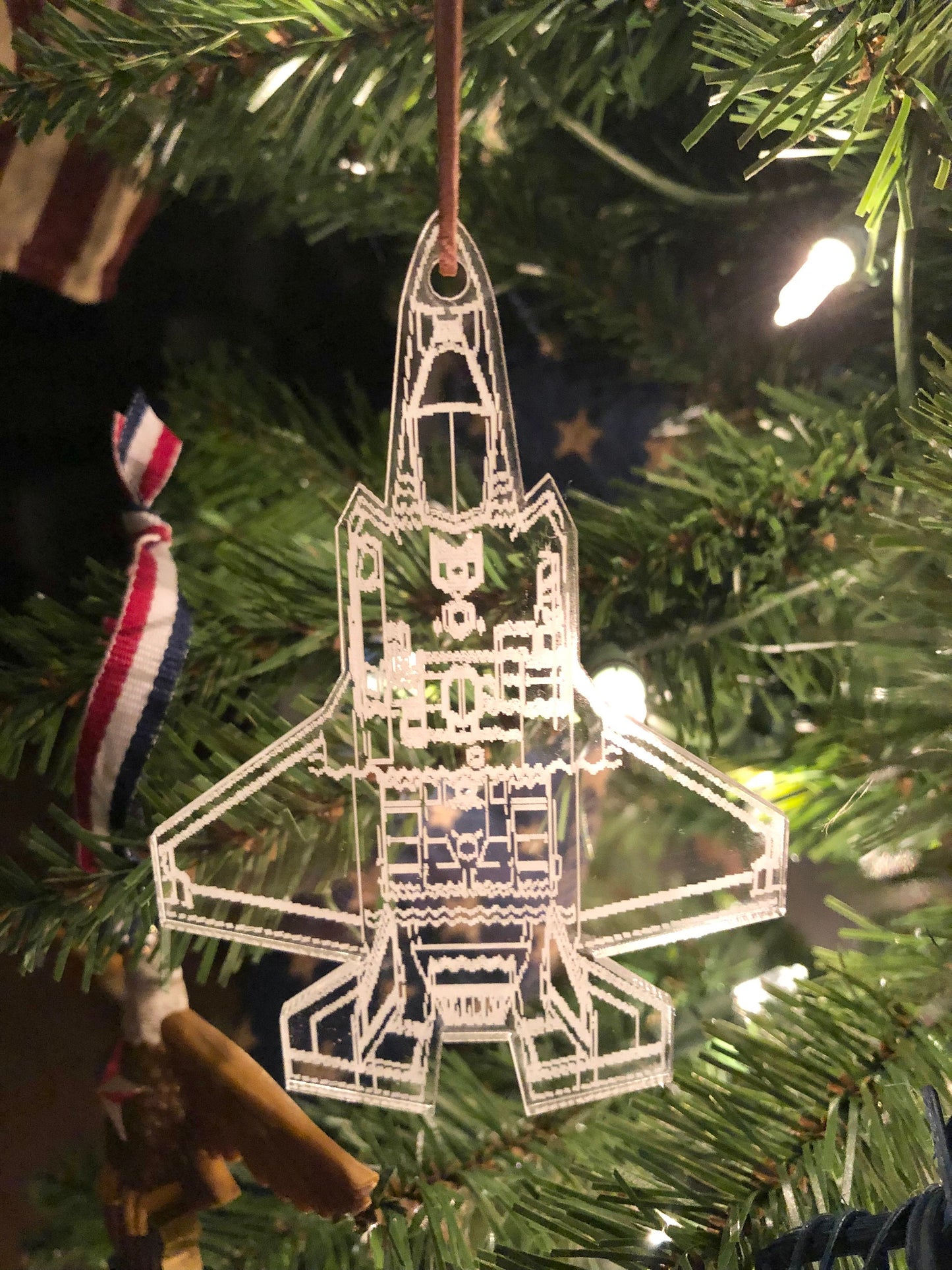 Engraved F-35A Blueprint Fighter Jet Ornament