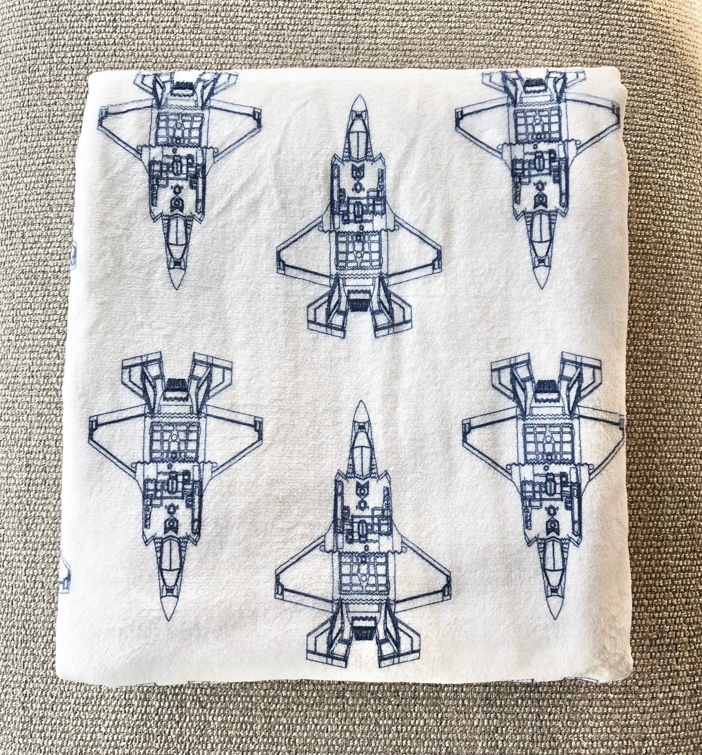 CLOSEOUT: F-35A Fighter Jet Plush Velvet Blanket/Throw