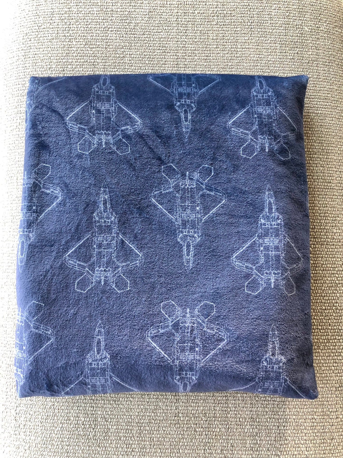 CLOSEOUT: F-22 Fighter Jet Plush Velvet Blanket/Throw