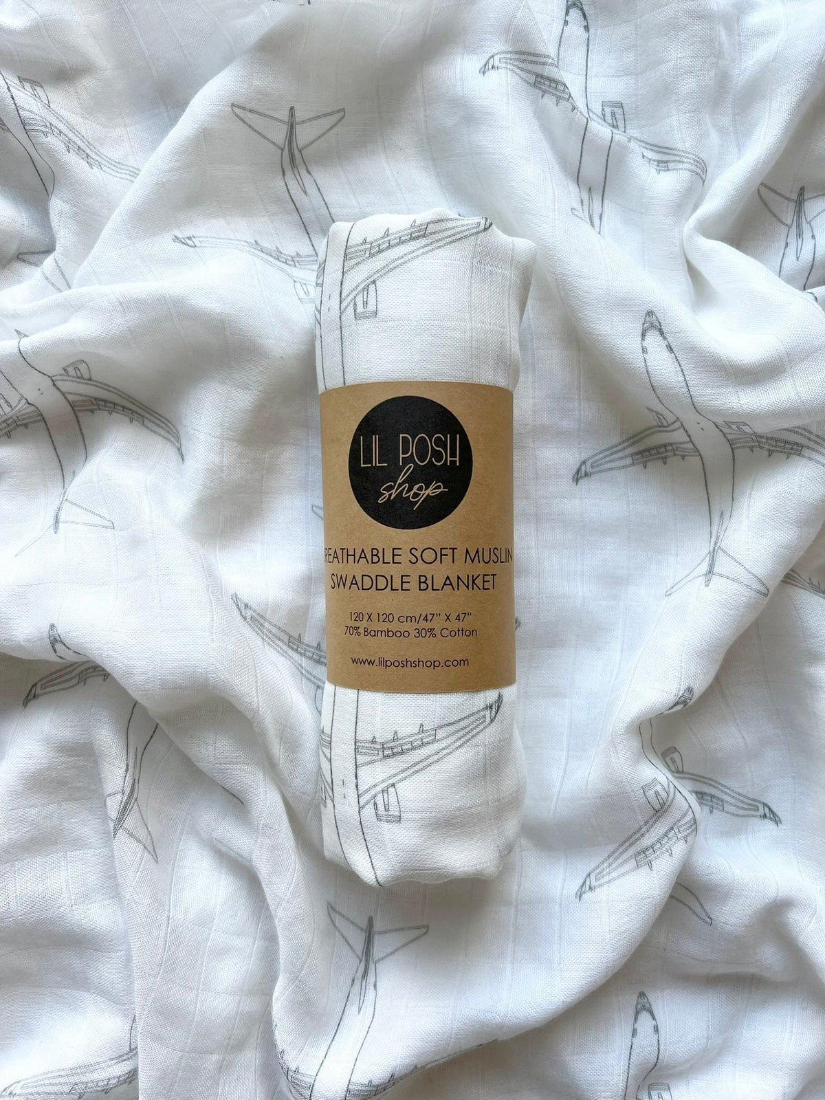 Boeing 737 Blueprint Muslin Swaddle/Blanket
