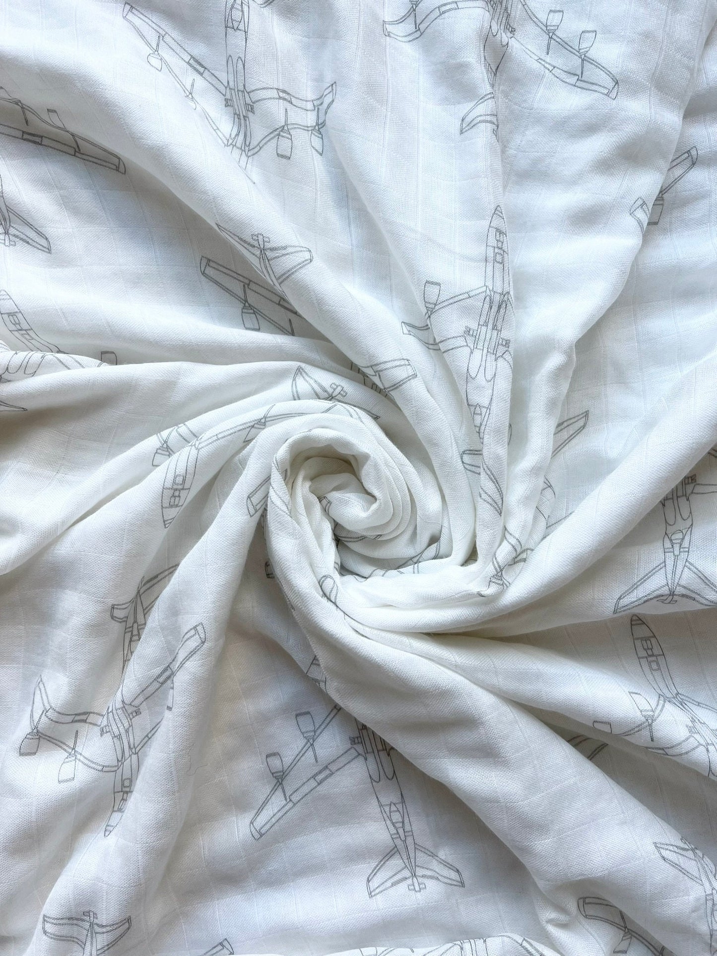 CLOSEOUT: KC-135 Blueprint Muslin Swaddle/Blanket