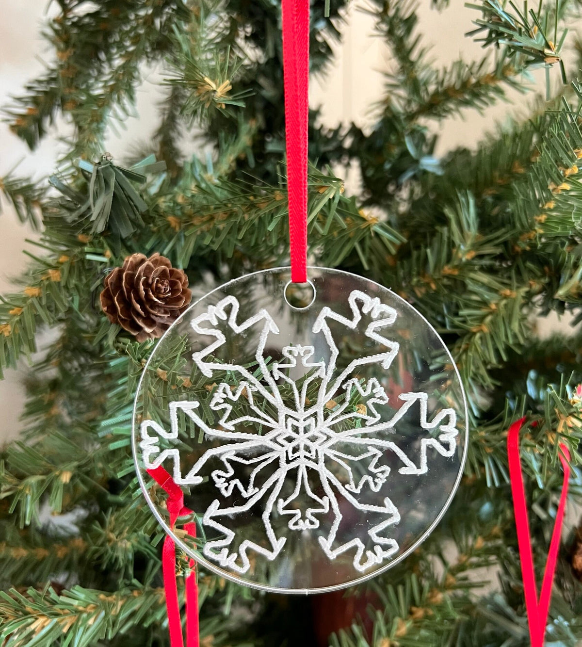 Engraved F-15, F-16 or F-35 Fighter Jet Snowflake Ornament