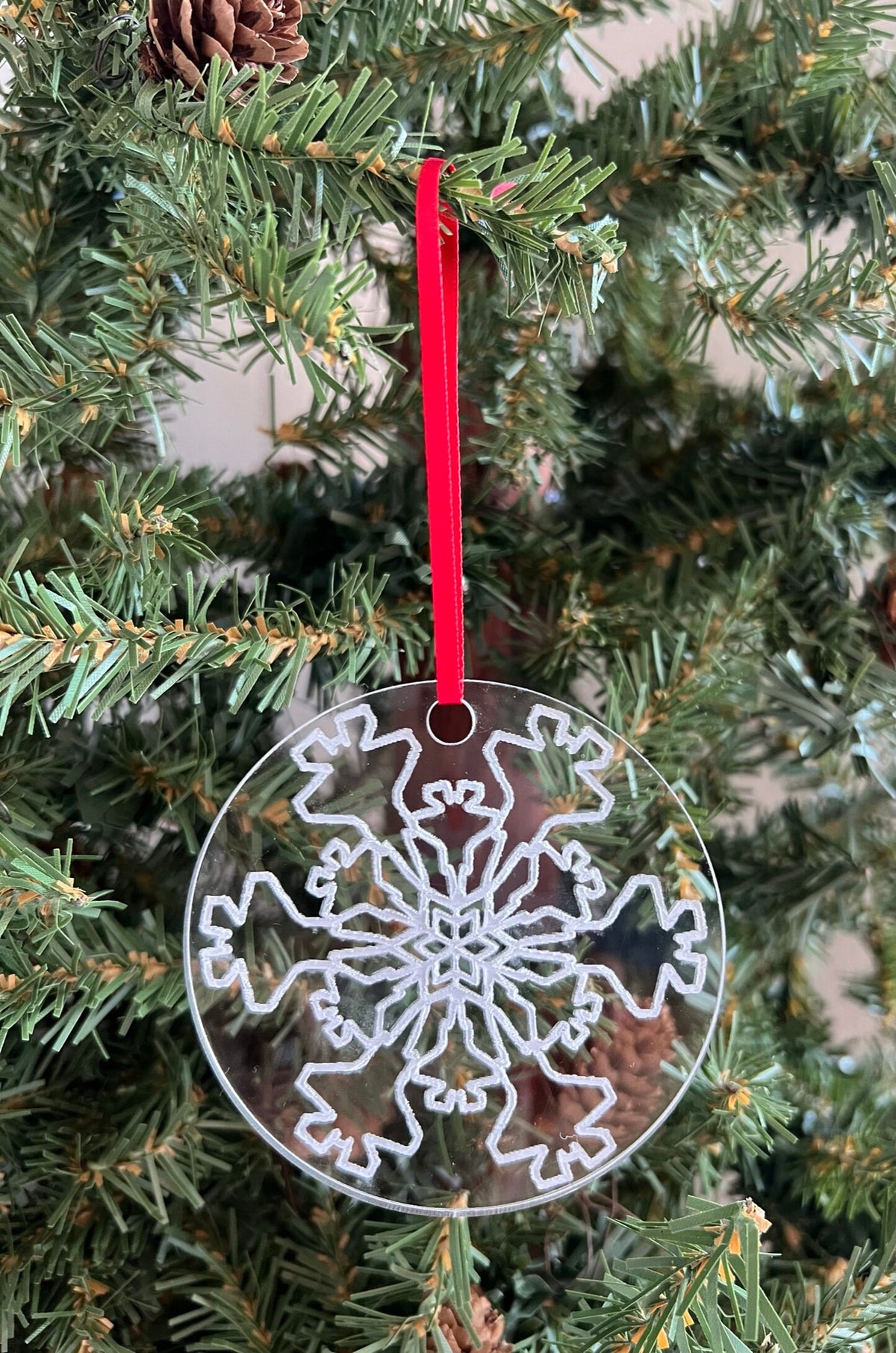 Engraved F-15, F-16 or F-35 Fighter Jet Snowflake Ornament