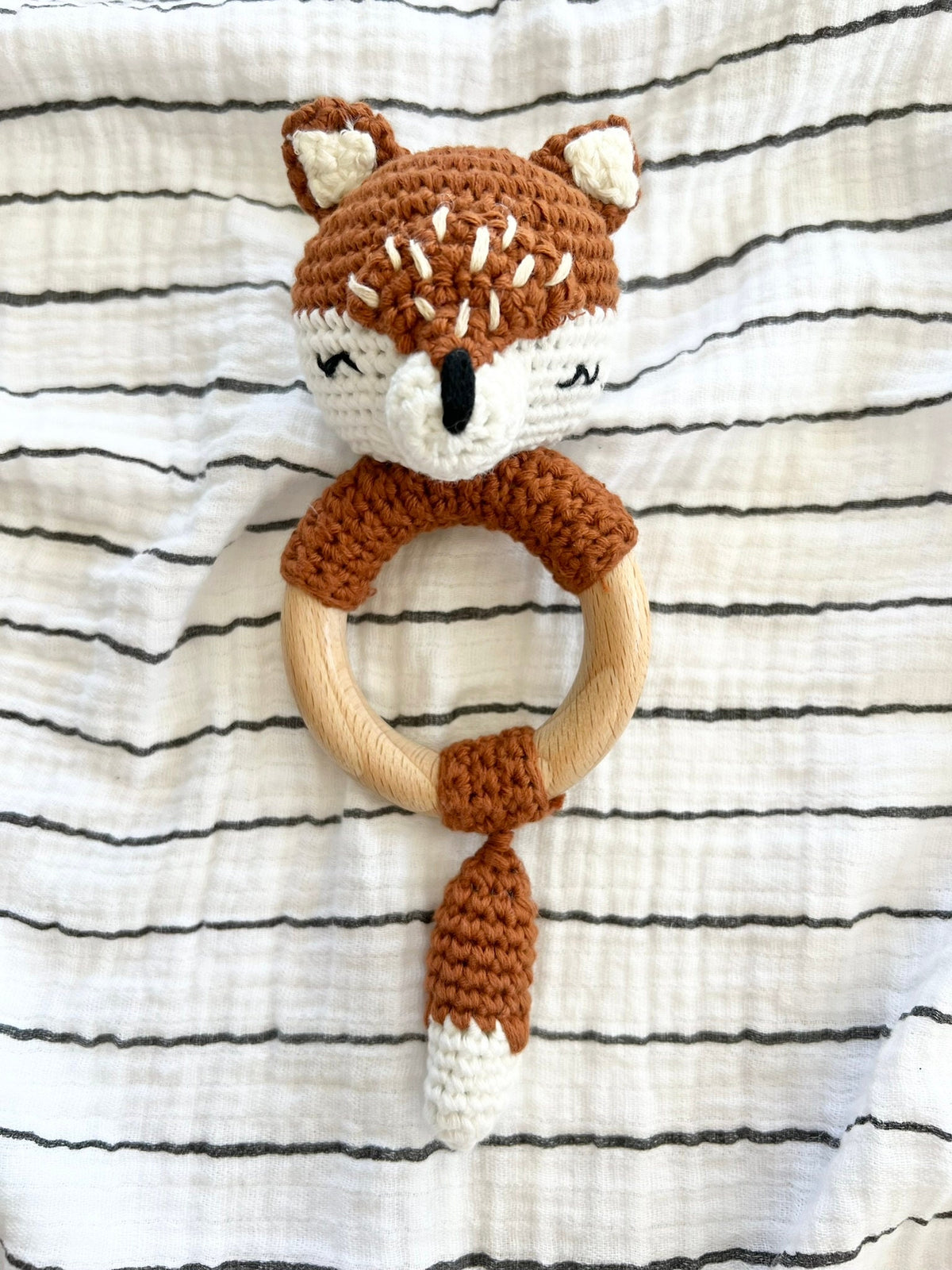 Handmade Crocheted Lil Fox Rattle