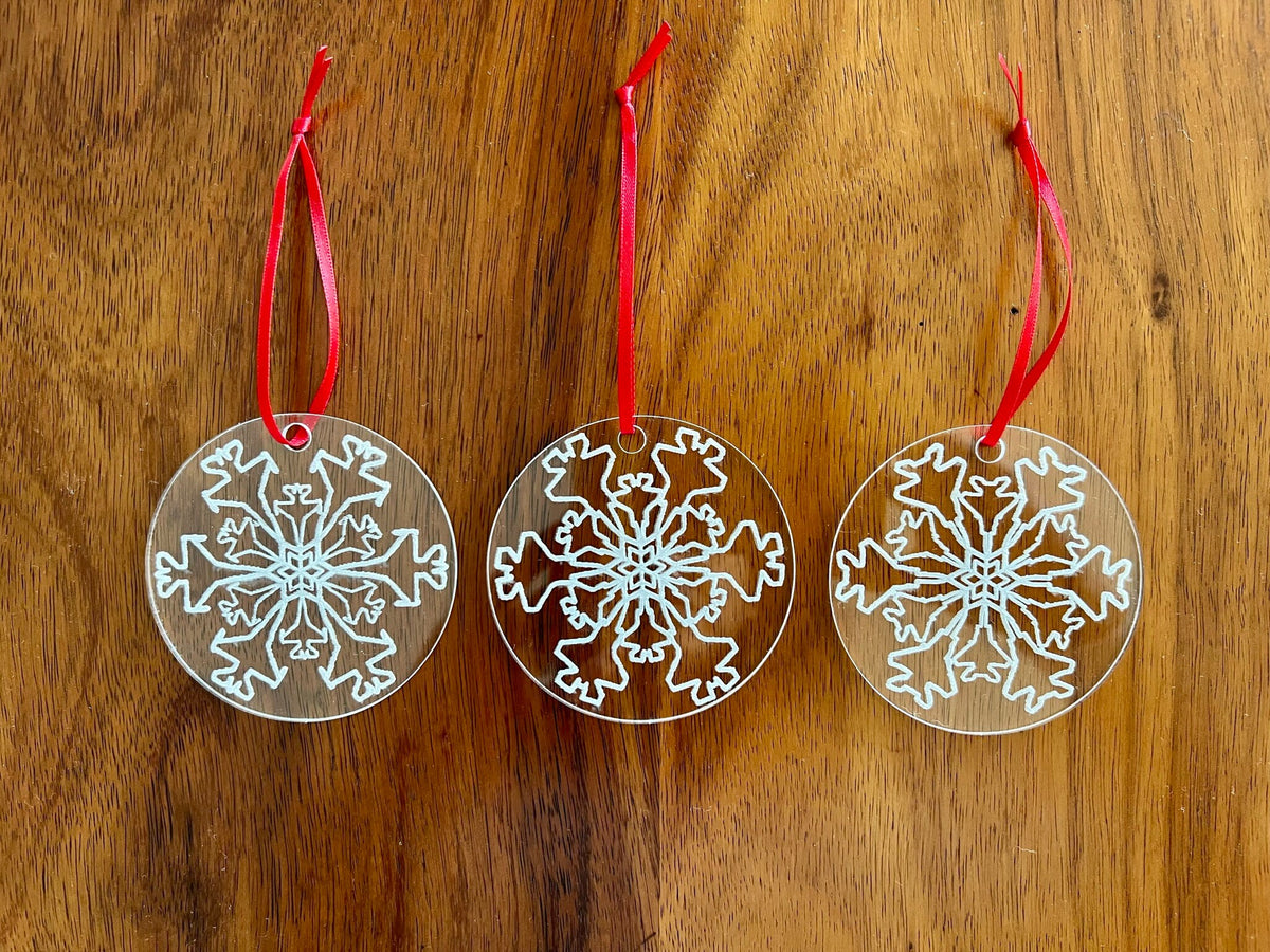 Engraved F-15, F-16 or F-35 Fighter Jet Snowflake Ornament