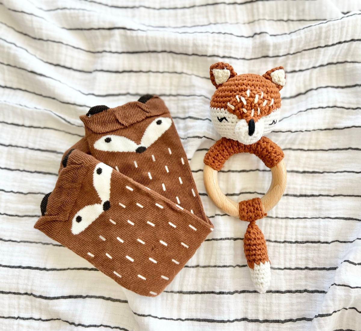 Handmade Crocheted Lil Fox Rattle
