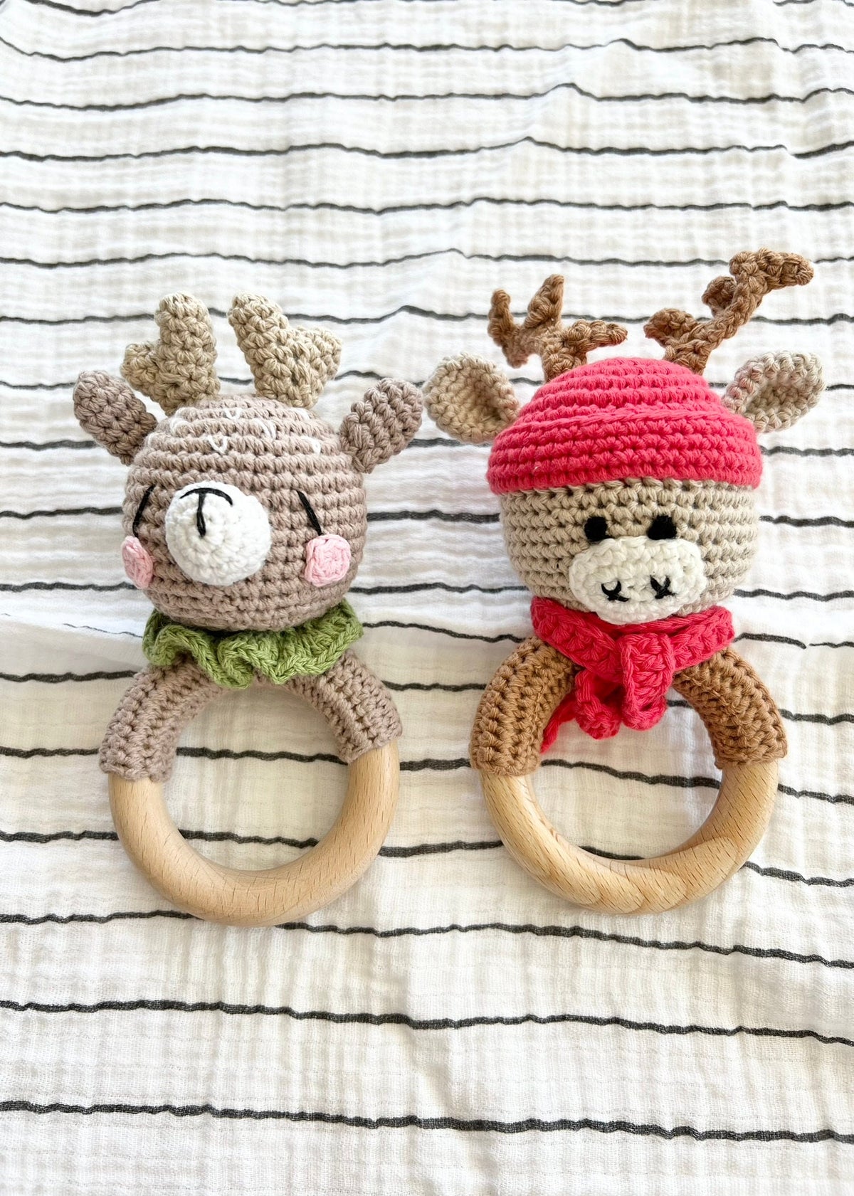 Handmade Crocheted Lil Winter Moose Rattle