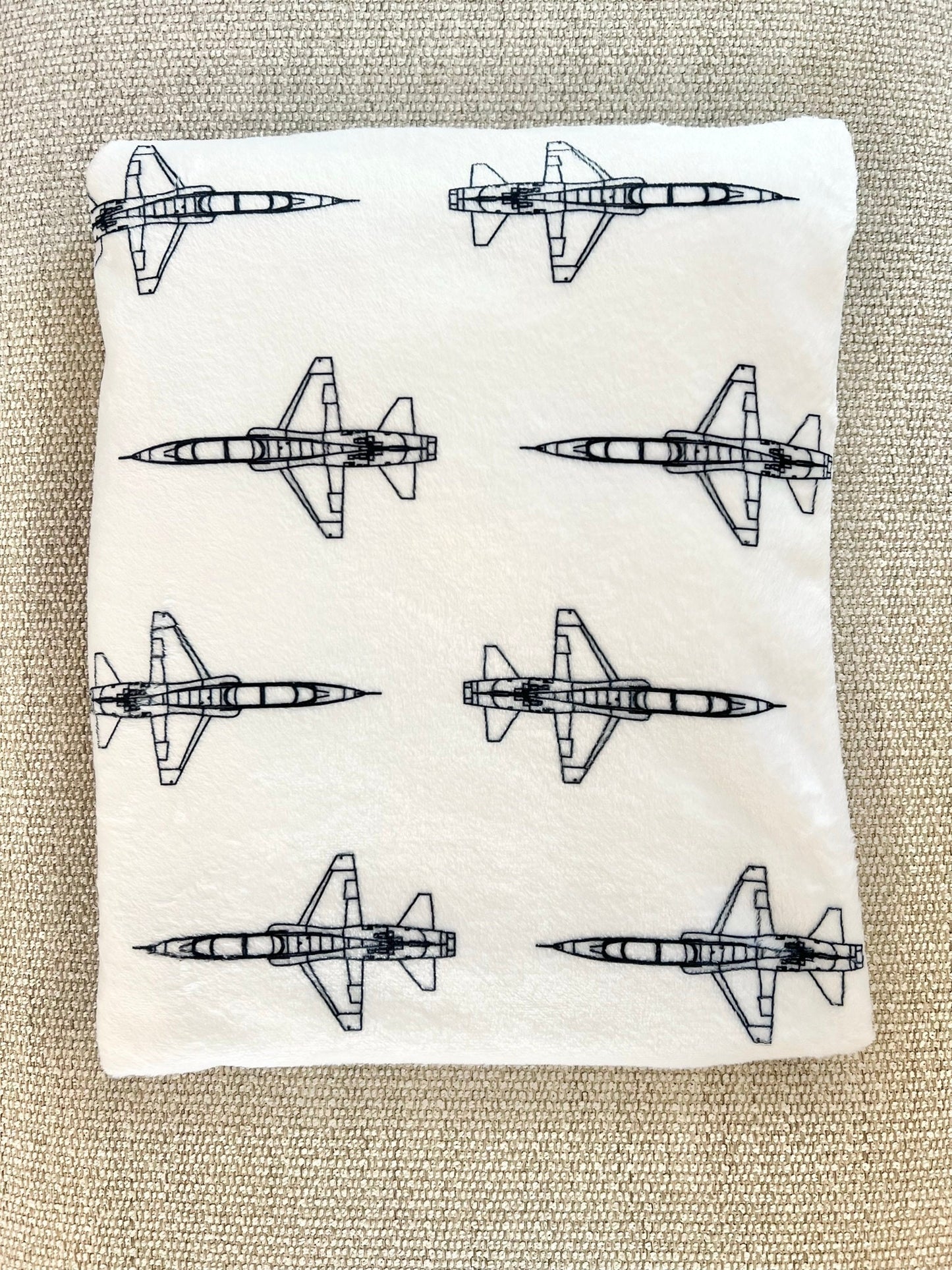 CLOSEOUT: T-38 Fighter Jet Plush Velvet Blanket/Throw