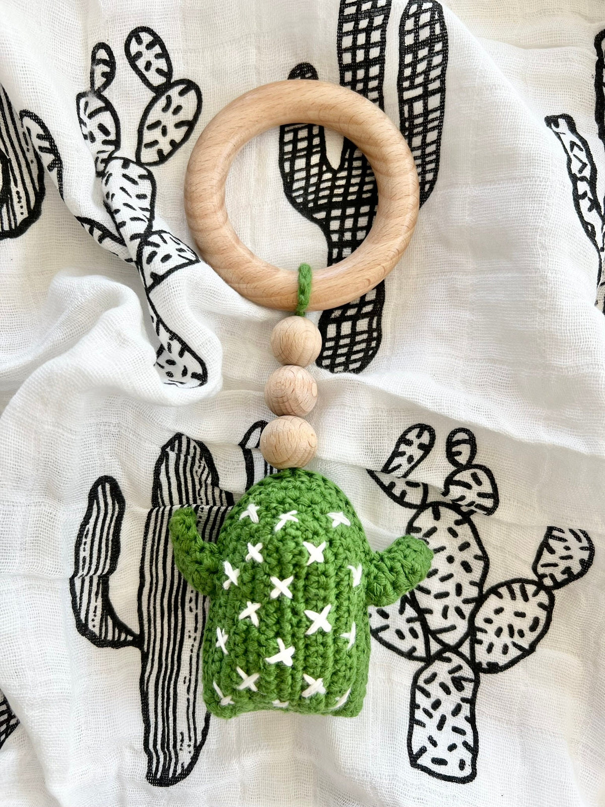 Lil Cacti Handmade Crocheted Baby Rattle