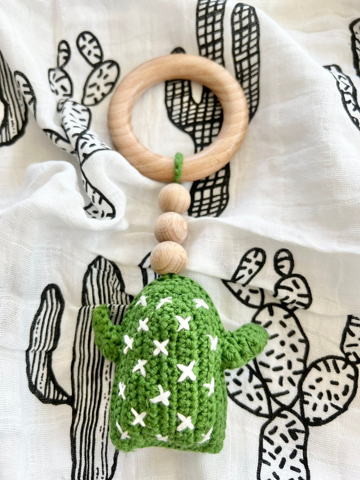 Lil Cacti Handmade Crocheted Baby Rattle