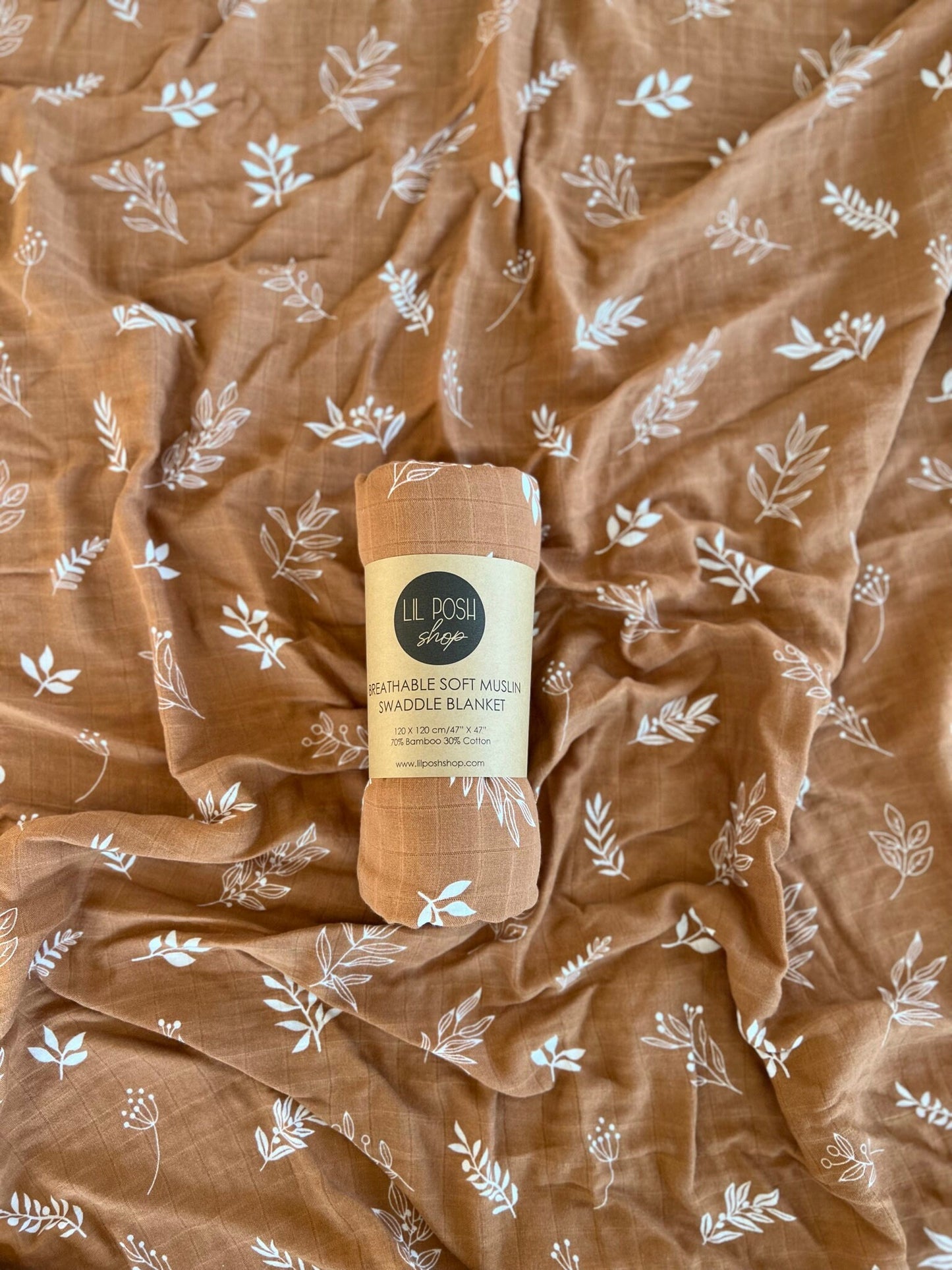 Fall Foliage Bamboo/Cotton Muslin Baby Swaddle/Blanket