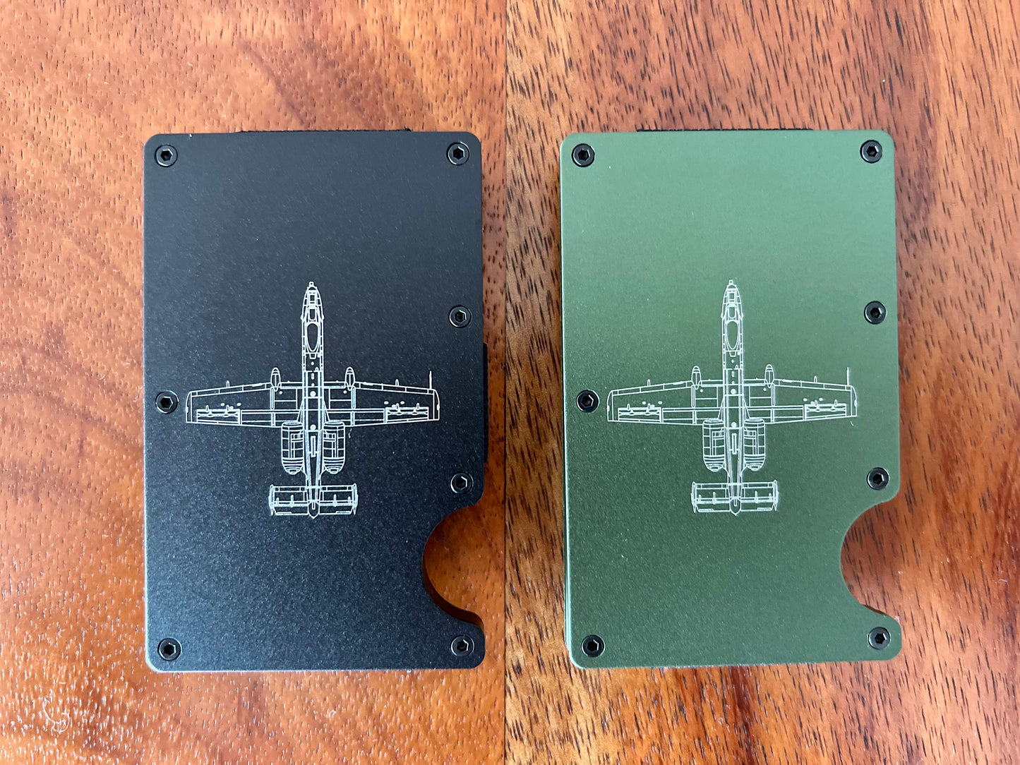 CLOSEOUT: Fighter Jet Aluminum Minimalist Wallets (A-10, F-15C, F-15E, F-16, F-22, F-35A)